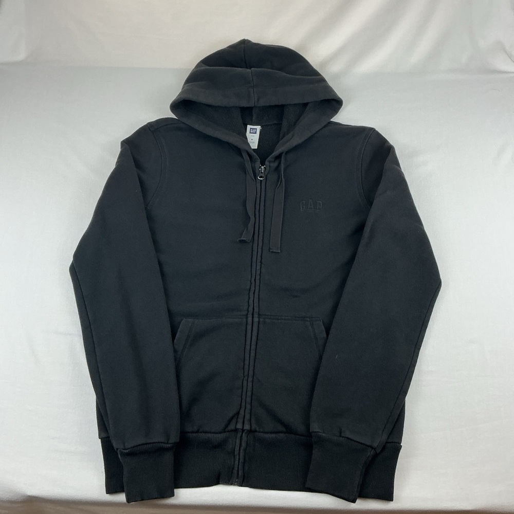 GAP Women's Y2K Black Zip-up Hoodie Jacket Black Size‎ Medium